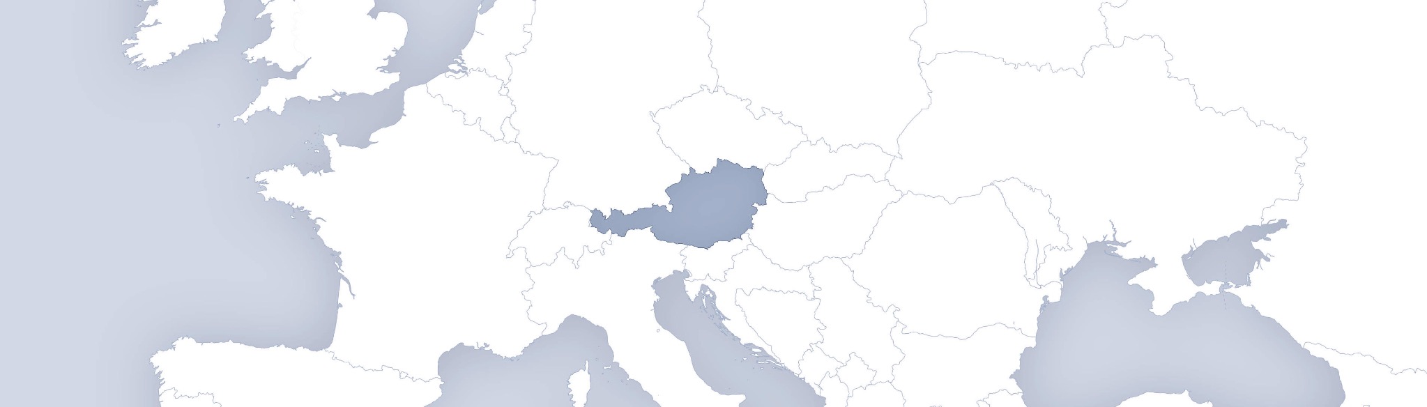 Europakarte mit hervorgehobenem Österreich